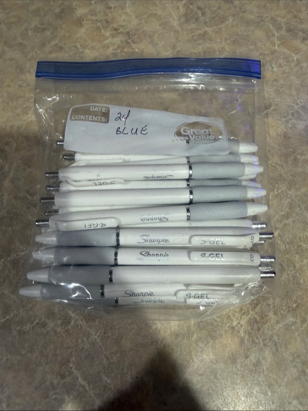 Sharpie S-GEL White Gel Pens - Blue Ink 24